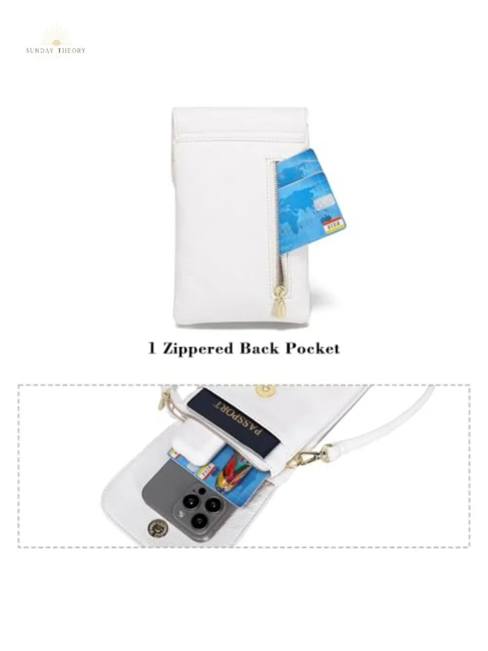 Vegan Leather Small Crossbody Bag with Adjustable Strap, Multi-Pocket Phone